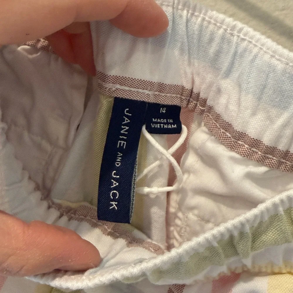 Janie and Jack Pastel Striped Oxford Boys‎ Shorts Size 14